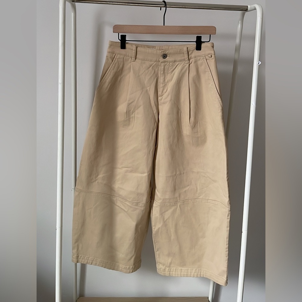 Anthropologie Maeve Pleated Barrel Leg Chino Pant